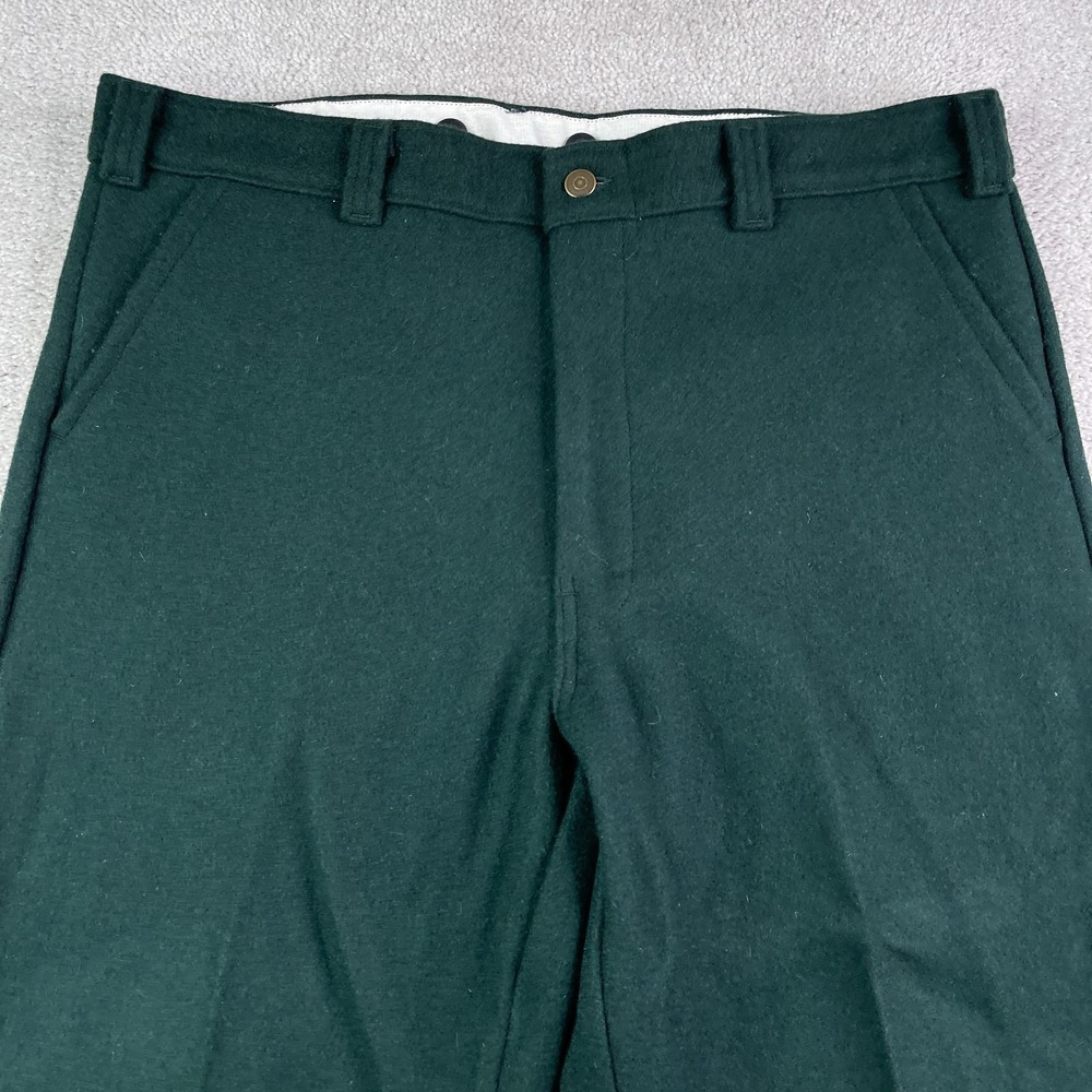 Big Bill Pants Mens 38x26 Green Heavy Wool Flannel Hunting Workwear Utility - Picture 2 of 11